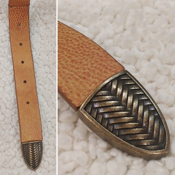 RARE*FREE PEOPLE Medallion Raw Cowhide Leather Bohemian Belt $98-FP.COM 2021' - Picture 13 of 16
